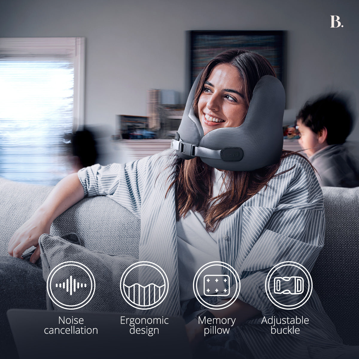 JetSnooze™ Noise-Cancelling Travel Pillow